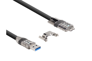 USB 3, standard cable, straight, screwable, 3 m